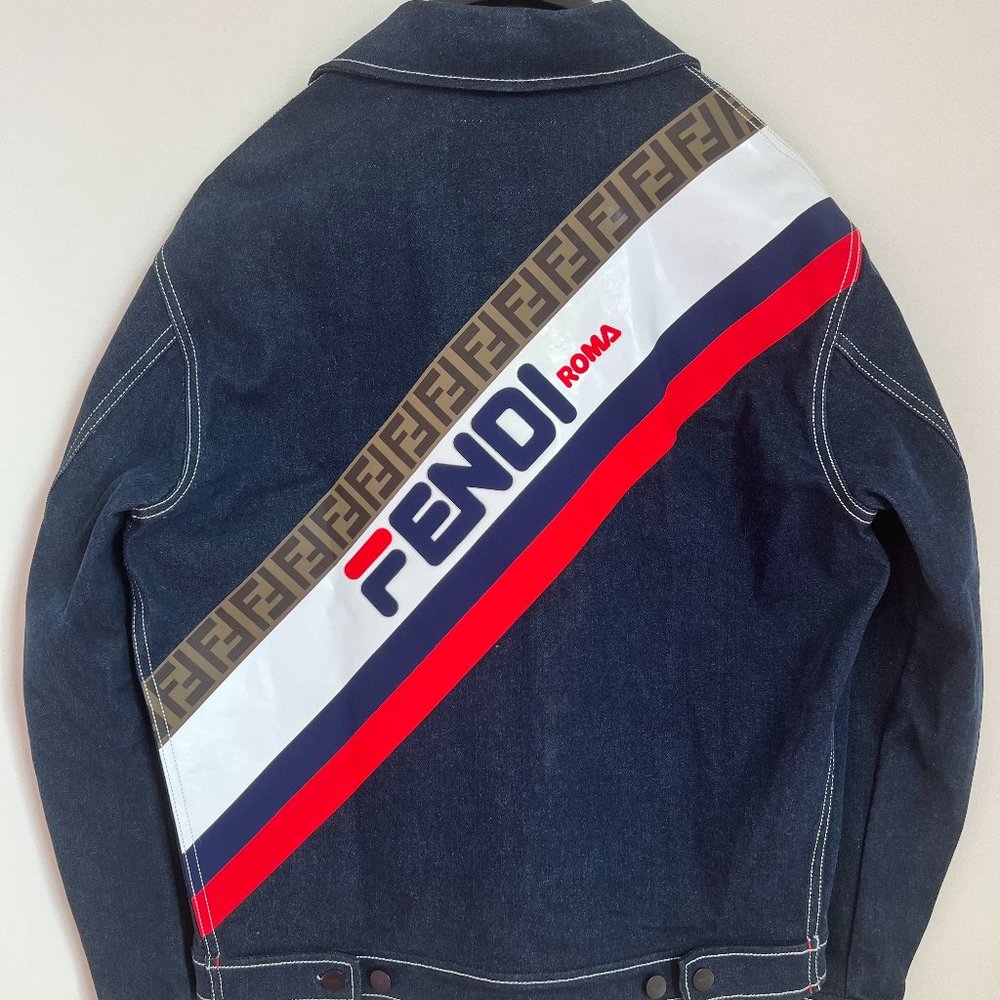 Fendi x Fila Men's Mania Denim Jacket in Dark Blue